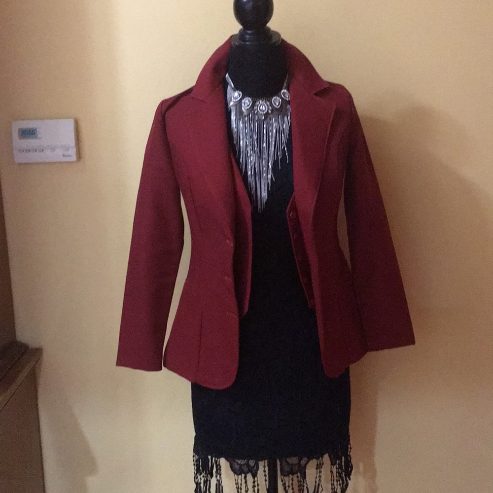 Vintage blazer with matching vest tag says size 6